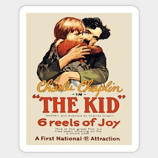 Charlie Chaplin in The Kid - Iconic Silent Film Poster Sticker